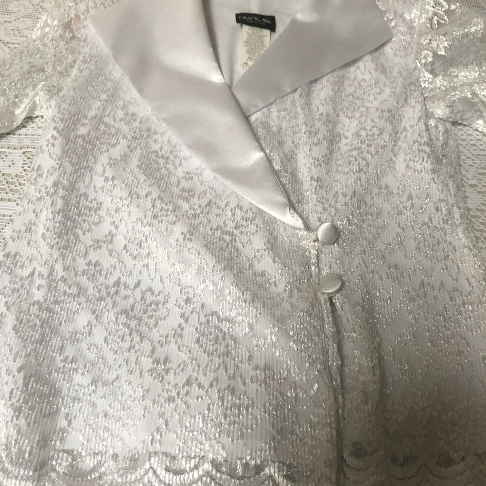 Onyx Nite Lace & Satin Blouse - Picture 3 of 8